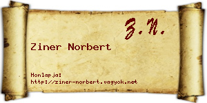 Ziner Norbert névjegykártya