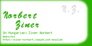 norbert ziner business card